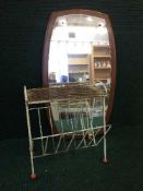 A teak record cabinet,