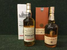 A bottle of Glenkinchie single malt Scotch whiskey aged ten years, 70 cl,