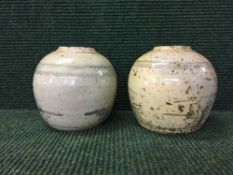 A pair of 19th century Chinese glazed stoneware ginger jars