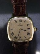 A lady's 9ct gold Omega wristwatch