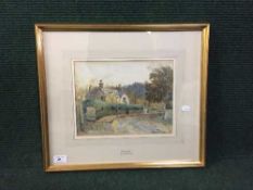 Thomas Swift Hutton : Corbridge, watercolour, signed, dated 1891, framed.