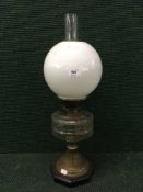A Victorian oil lamp
