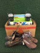 A pair of Berghaus child's walking boots, size 1, together with another pair by Active, size 3,