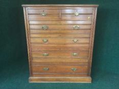 A Victorian mahogany chest of six drawers,