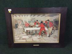 After Cecil Aldin (1870-1935) - Fallowfield Hunt - The Breakfast, chromolithograph, 1900,