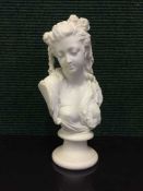 A parian bust of a lady
