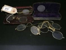 Six pairs of vintage spectacles