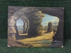 An early 20th century oil on panel - Marsden Rock