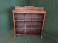 Two sets oak open shelves