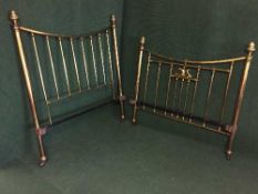 A Victorian brass 4'6 bed frame