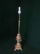 A gilt metal and marble classical style table lamp