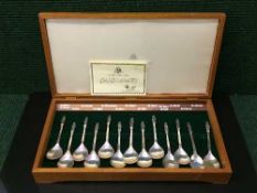 The Birmingham Mint, The Apostle Spoons, thirteen sterling silver spoons, boxed with certificate.