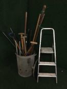 A metal incinerator bin,