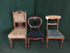 Three miscellaneous antique chairs