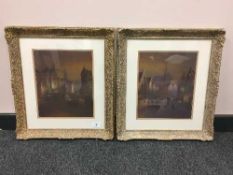 Raymond Alfred Gilronan : Street scene at dusk, oil on canvas, signed,