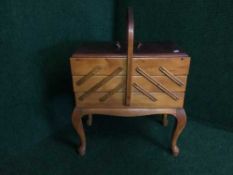 A concertina sewing box