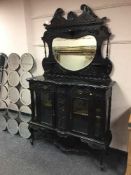 A late Victorian mahogany mirror backed sideboard,
