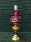 A Victorian oil lamp
