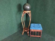 An Edwardian oak footstool,