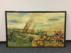 Robert Hepple : Napoleonic battle scene, oil on canvas,
