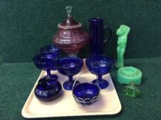 A collection of Victorian and later coloured glass
