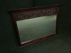 A Jaycee oak over mantel mirror