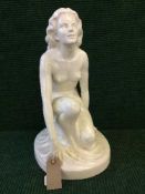 A Parian china figure - nude study signed Prof.