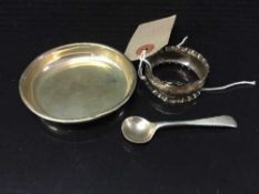 A silver pin dish,