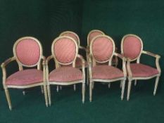 An set of six contemporary salon armchairs