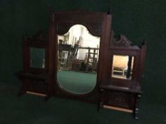 A Victorian mahogany mirrored sideboard back