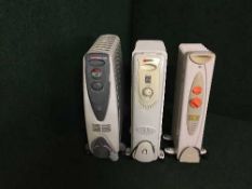 Three oil filled radiators