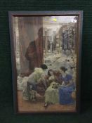 After Sir Lawrence Alma Tadema, Pre-Raphaelite Study with Three Maidens and Bathers Beyond,