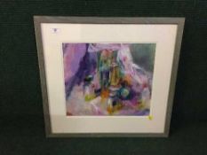 Late Twentieth Century School : A Still Life with Perfumes on a Shelf, pastel, indistinctly signed,