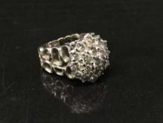 18 carat white gold diamond cluster ring - 19 stones approximately 1.8 carats 7.4.