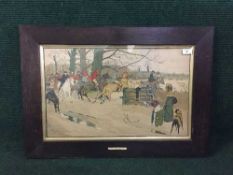 After Cecil Aldin (1870-1935) - Fallowfield Hunt - Breaking Cover, chromolithograph, 1900,