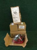 A full set of four replacement red seat belts for a Porsche 911 (997 variant),