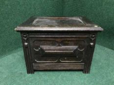 An Edwardian oak coal receiver with liner