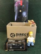 Two boxes of assorted soft toys, TY Beany Babies, boxed Maisto Jaguar die cast car,