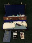 Two leather cases of a Freemasons regalia