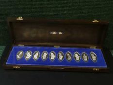 The Queen's Beasts, Ten silver proof tokens, with companion documents, boxed.