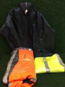 Two boxes of Port West high viz jackets & jumpers,