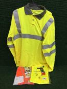 Three boxes of Port West high viz waistcoats and polo shirts