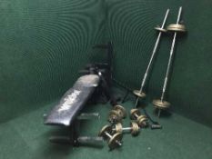 A Weider weights bench,