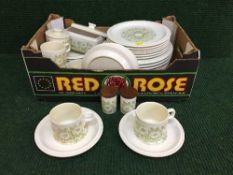 A box of Hornsea dinner ware and a part Denby dinner service