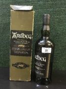 A bottle of Ardbeg The Ultimate Single Islay Malt Scotch Whisky, Limited Edition 1975,