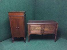 A mahogany gramophone cabinet and an Edwardian wash stand