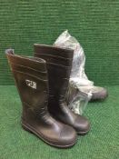 Two boxes of steel toe capped Wellingtons