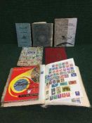 Seven vintage stamp albums and stamps