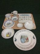 A tray of ten pieces of Wedgwood Peter Rabbit china