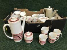 A box of Colclough bone china tea set, Polish coffee set,